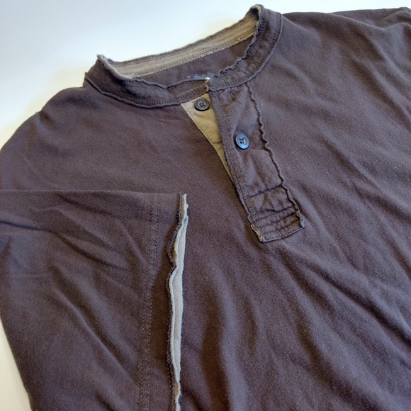 No Boundaries Other - Brown Short Sleeve Henley Men's Shirt Size Medium